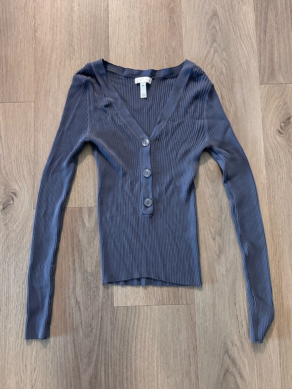 blue button long sleeve top